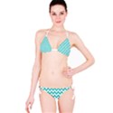 Turquoise And White Zigzag Pattern Bikini View3