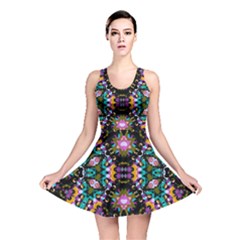 Digital Futuristic Geometric Pattern Reversible Skater Dress by dflcprintsclothing