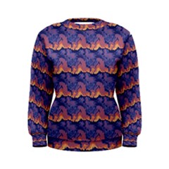 Pink Blue Waves Pattern Sweatshirt by LalyLauraFLM