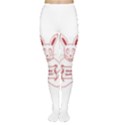 Cute Bunny With Banner Drawing Tights View1