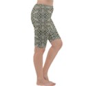 Silver Intricate Arabesque Pattern Cropped Leggings  View3