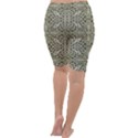 Silver Intricate Arabesque Pattern Cropped Leggings  View4