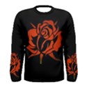 Red Rose Etching On Black Long Sleeve T-shirt (Men) View1