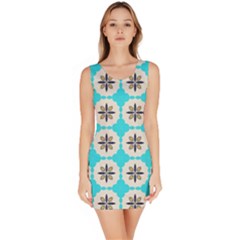 Floral Pattern On A Blue Background Bodycon Dress by LalyLauraFLM