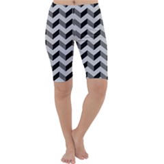Modern Retro Chevron Patchwork Pattern  Cropped Leggings  by GardenOfOphir