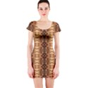 Faux Animal Print Pattern Short Sleeve Bodycon Dress View1