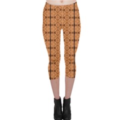 Faux Animal Print Pattern Capri Leggings  by GardenOfOphir