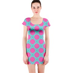 Cute Pretty Elegant Pattern Short Sleeve Bodycon Dress by GardenOfOphir