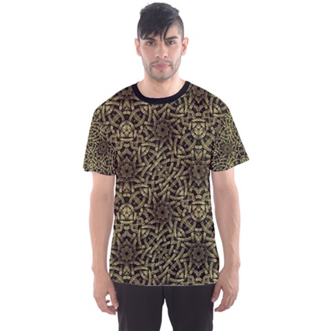 Celtic Golden Arabesque Print Men s Sport Mesh Tee by dflcprintsclothing
