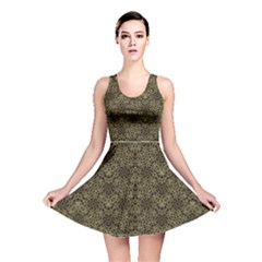 Celtic Golden Arabesque Print Reversible Skater Dress by dflcprintsclothing