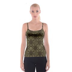 Celtic Golden Arabesque Print Spaghetti Strap Top by dflcprintsclothing