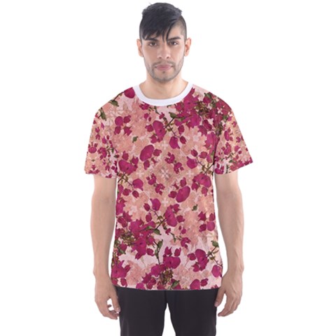 Vintage Floral Print Men s Sport Mesh Tee by dflcprintsclothing