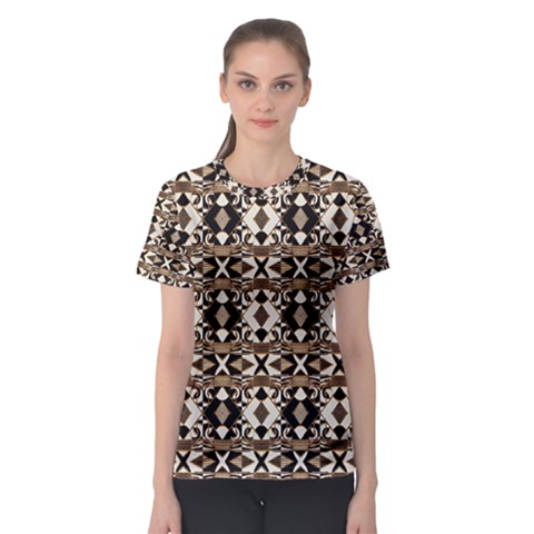 Geometric Tribal Print Women s Sport Mesh Tee by dflcprintsclothing