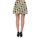 Brown green rectangles pattern Skater Skirt View2