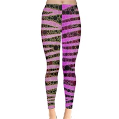Hot Pink Black Tiger Pattern  Leggings  by OCDesignss
