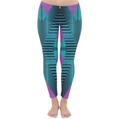 Tribal Purple Rhombus Winter Leggings by LalyLauraFLM