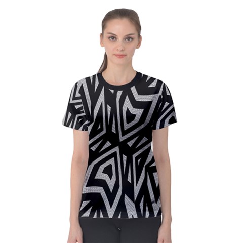 Geometric Tribal Print Women s Sport Mesh Tee by dflcprintsclothing