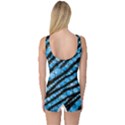 Bright Blue Tiger Bling Pattern  One Piece Boyleg Swimsuit View2