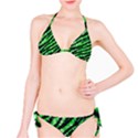 Florescent Green Tiger Bling Pattern  Bikini View1