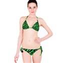 Florescent Green Tiger Bling Pattern  Bikini View3
