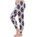 Orange blue honeycomb pattern Winter Leggings View2