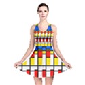 Colorful rectangles pattern Reversible Skater Dress View1