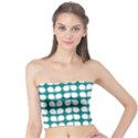 Teal And White Leaf Pattern Women s Tube Tops View1