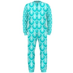 Awesome Retro Pattern Turquoise Onepiece Jumpsuit (men)  by ImpressiveMoments