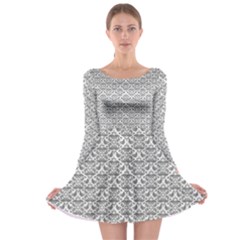 Gray Damask Long Sleeve Skater Dress by CraftyLittleNodes