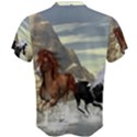 Beautiful Horses Running In A River Men s Cotton Tees View2