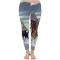 Beautiful Horses Running In A River Winter Leggings View1
