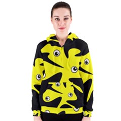 Yellow Amoeba Women s Zipper Hoodie by Valentinaart