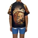 Halloween, Funny Pumpkin With Skull And Spider In The Night Kid s Short Sleeve Swimwear View2