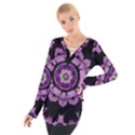 Decorative Leaf On Paper Mandala Women s Tie Up Tee View1
