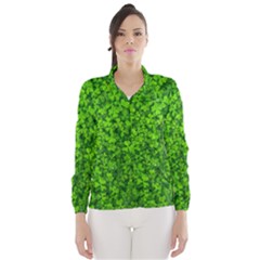 Shamrock Clovers Green Irish St  Patrick Ireland Good Luck Symbol 8000 Sv Wind Breaker (women) by yoursparklingshop