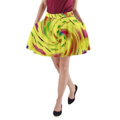 Leaf And Rainbows In The Wind A-line Pocket Skirt by pepitasart