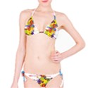 Crazy Multicolored Double Running Splashes Bikini Set View1