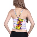 Crazy Multicolored Double Running Splashes Spaghetti Strap Bra Top View2