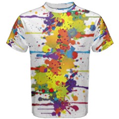 Crazy Multicolored Double Running Splashes Men s Cotton Tee by EDDArt