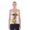 Crazy Multicolored Double Running Splashes Spaghetti Strap Top View1