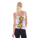 Crazy Multicolored Double Running Splashes Spaghetti Strap Top View2
