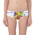 Crazy Multicolored Double Running Splashes Classic Bikini Bottoms View1