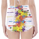 Crazy Multicolored Double Running Splashes High-Waisted Bikini Bottoms View2