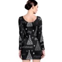 New Year pattern - gray Long Sleeve Bodycon Dress View2