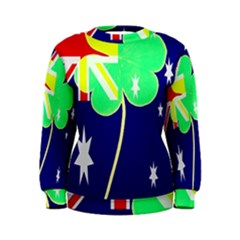 Irish Australian Australia Ireland Shamrock Funny St Patrick Flag Women s Sweatshirt by yoursparklingshop