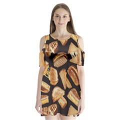 Delicious Snacks Shoulder Cutout Velvet  One Piece by Brittlevirginclothing