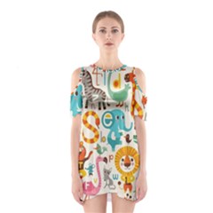 Cute Cartoon Animals Shoulder Cutout One Piece by Brittlevirginclothing