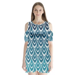 Blue Scale  Shoulder Cutout Velvet  One Piece by Brittlevirginclothing