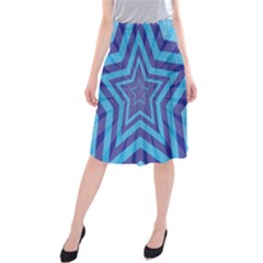 Abstract Starburst Blue Star Midi Beach Skirt by Amaryn4rt