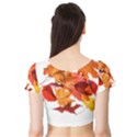 Autumn Leaves Leaf Transparent Short Sleeve Crop Top (Tight Fit) View2